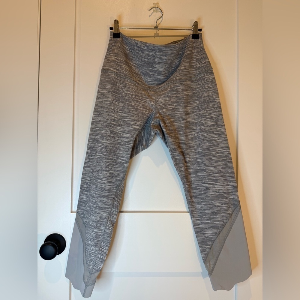 Lululemon Wunder Under Crop High Rise Scallop Hem Leggings Gray Size L